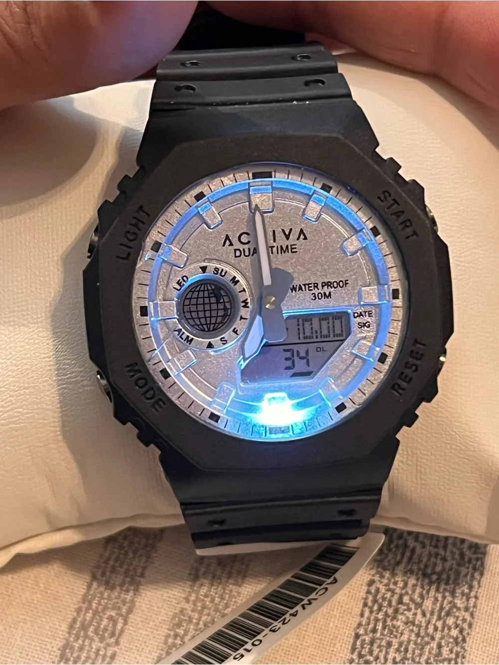 Activa by Invicta Dual Time Digital-Analog Watch - Black and Silver